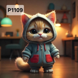 Panel poliester wodoodporny oxford na TORBĘ - KOT  P1109  NA ZAMÓWIENIE