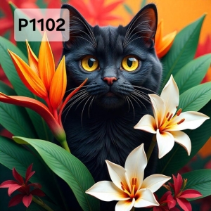 Panel poliester wodoodporny oxford na TORBĘ - KOT  P1102  NA ZAMÓWIENIE