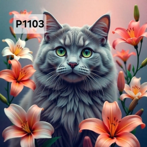 Panel poliester wodoodporny oxford na TORBĘ - KOT  P1103  NA ZAMÓWIENIE