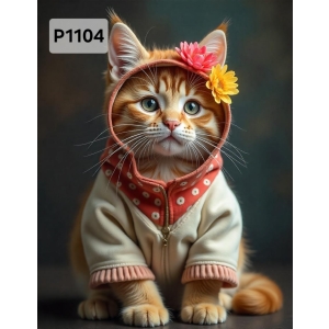 Panel poliester wodoodporny oxford na TORBĘ - KOT  P1104  NA ZAMÓWIENIE