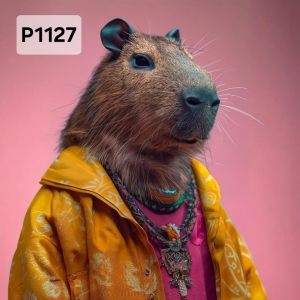 Panel poliester wodoodporny oxford na TORBĘ - KAPIBARA  P1127  NA ZAMÓWIENIE