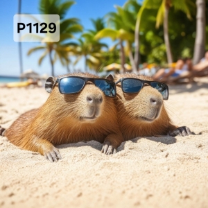 Panel poliester wodoodporny oxford na TORBĘ - KAPIBARA  P1129  NA ZAMÓWIENIE