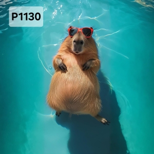 Panel poliester wodoodporny oxford na TORBĘ - KAPIBARA  P1130  NA ZAMÓWIENIE