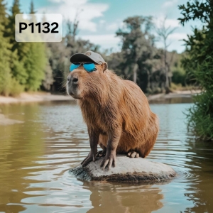 Panel poliester wodoodporny oxford na TORBĘ - KAPIBARA  P1132  NA ZAMÓWIENIE