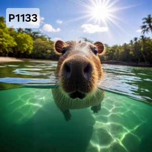 Panel poliester wodoodporny oxford na TORBĘ - KAPIBARA  P1133  NA ZAMÓWIENIE