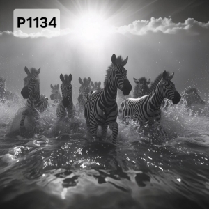 Panel poliester wodoodporny oxford na TORBĘ - ZEBRY  P1134  NA ZAMÓWIENIE