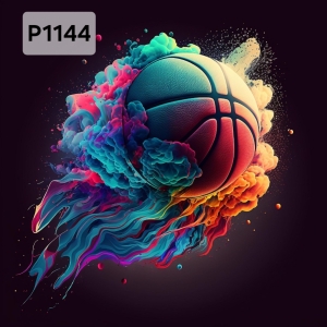 Panel poliester wodoodporny oxford na TORBĘ - PIŁKA DO KOSZYKOWKI  P1144  NA ZAMÓWIENIE