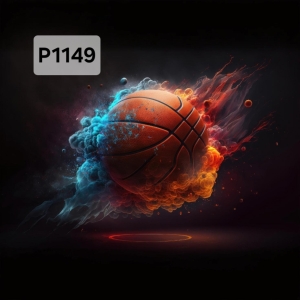 Panel poliester wodoodporny oxford na TORBĘ - PIŁKA DO KOSZYKOWKI  P1149  NA ZAMÓWIENIE