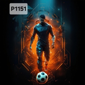 Panel poliester wodoodporny oxford na TORBĘ - PIŁKARZ  P1151  NA ZAMÓWIENIE