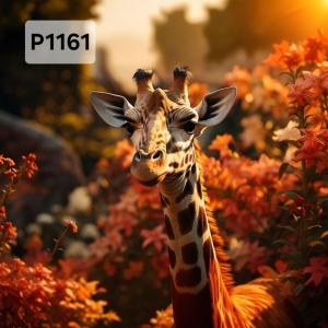 Panel poliester wodoodporny oxford na TORBĘ - ŻYRAFA  P1161  NA ZAMÓWIENIE