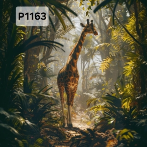 Panel poliester wodoodporny oxford na TORBĘ - ŻYRAFA  P1163  NA ZAMÓWIENIE