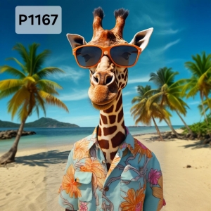 Panel poliester wodoodporny oxford na TORBĘ - ŻYRAFA  P1167  NA ZAMÓWIENIE