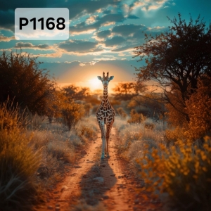 Panel poliester wodoodporny oxford na TORBĘ - ŻYRAFA  P1168  NA ZAMÓWIENIE