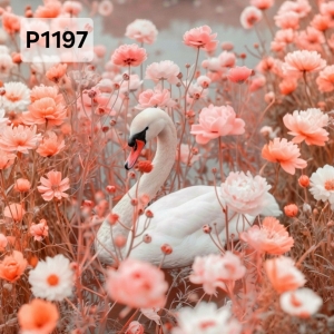 Panel poliester wodoodporny oxford na TORBĘ - LABEDZ  P1197  NA ZAMÓWIENI