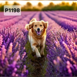 Panel poliester wodoodporny oxford na TORBĘ - PIES GOLDEN RETRIVER  P1198  NA ZAMÓWIENIE