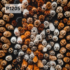 Panel poliester wodoodporny oxford na TORBĘ - ŁAPKI KOTKÓW P1205  NA ZAMÓWIENIE