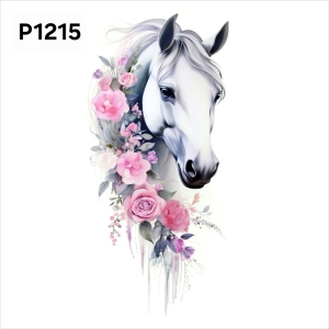 Panel poliester wodoodporny oxford na TORBĘ - KOŃ NA BIAŁYM P1215  NA ZAMÓWIENIE