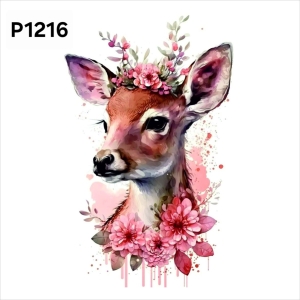 Panel poliester wodoodporny oxford na TORBĘ - SARENKA Z KWIATAMI P1216  NA ZAMÓWIENIE