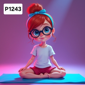 Panel poliester wodoodporny oxford na TORBĘ - DZIEWCZYNA JOGA P1243  NA ZAMÓWIENIE