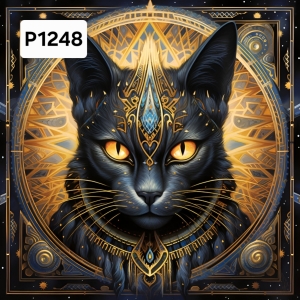 Panel poliester wodoodporny oxford na TORBĘ -KOT CZARNY P1248  NA ZAMÓWIENIE