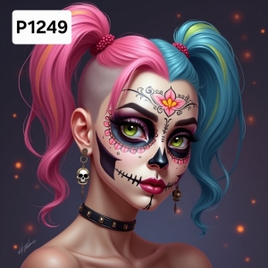 Panel poliester wodoodporny oxford na TORBĘ -DZIEWCZYNA ZOMBIE P1249  NA ZAMÓWIENIE