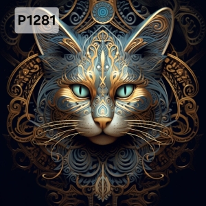 Panel poliester wodoodporny oxford na TORBĘ - KOT P1281  NA ZAMÓWIENIE