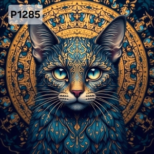 Panel poliester wodoodporny oxford na TORBĘ - CZARNY KOT P1285  NA ZAMÓWIENIE