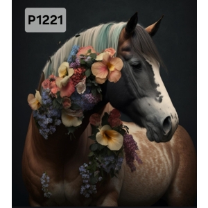 Panel poliester wodoodporny oxford na TORBĘ - KON/HORSE P1221  NA ZAMÓWIENIE