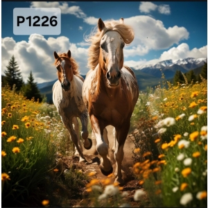 Panel poliester wodoodporny oxford na TORBĘ - KONIE/HORSES P1226  NA ZAMÓWIENIE