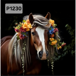 Panel poliester wodoodporny oxford na TORBĘ - KON/HORSE P1230  NA ZAMÓWIENIE