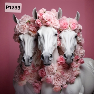 Panel poliester wodoodporny oxford na TORBĘ - KONIE/HORSES P1233  NA ZAMÓWIENIE