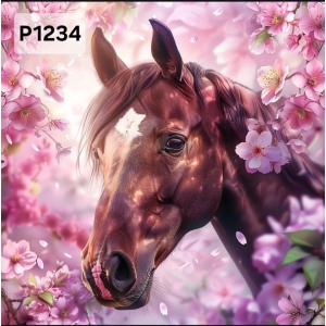 Panel poliester wodoodporny oxford na TORBĘ - KON/HORSE P1234  NA ZAMÓWIENIE