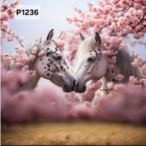 Panel poliester wodoodporny oxford na TORBĘ - KONIE/HORSES P1236  NA ZAMÓWIENIE