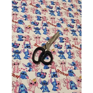 Singiel jersey cyfrowy z elastanem - STITCH NA BIAŁYM